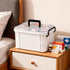 15qt HEY FOLY White Medicine Organizer Storage Box with Tray, Plastic First Aid Box Empty, Thickened Medicine Container