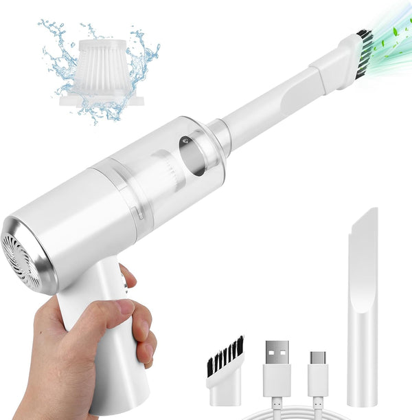 Mini Car Vacuum Cleaner (4500 Pa), Portable Cordless Rechargeable Handheld Vacuum for Keyboard and Laptop