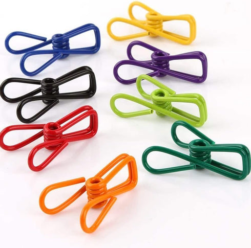 30 Pcs Chip Clips, 2 Inch, 10 Different Random Colors, PVC Coating High Elasticity Strength