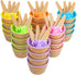 Lawei 24 Pack Plastic Ice Cream Bowls with Spoons, Reusable Fun Ice
