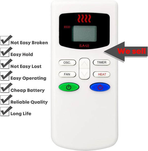 Replacement for Lasko Space Heater Remote Control 2033624A, FH515, FH610, FH620