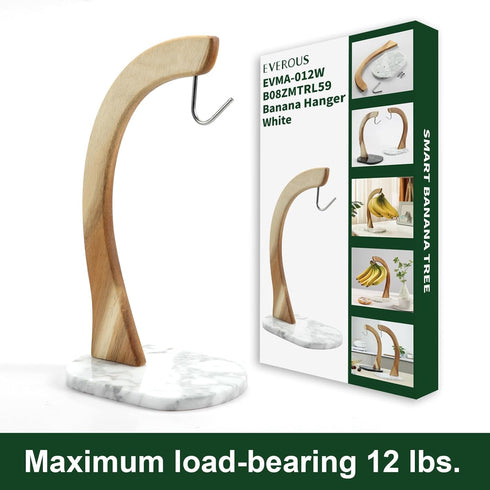 Modern Banana Holder Stand with Non-Slip Marble Base - Stylish Kitchen Storage