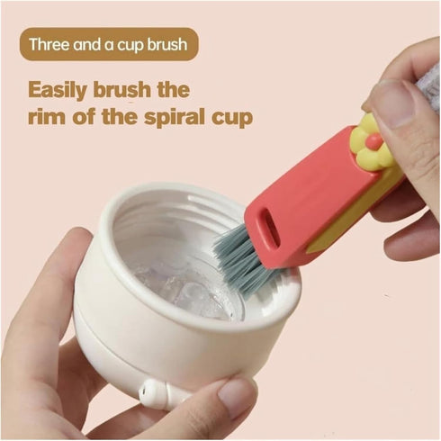 3 in 1 Multifunctional Cup Lid Cleaning Brush, 2024 New Portable Cleaner for Tumbler and Narrow Bottles
