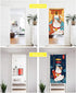 Japanese Noren Doorway Curtain Tapestry, Maneki Neko Lucky Cat Design, 33 x 35 inches