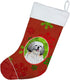 Caroline's Treasures SC9423-CS Holiday Christmas Stocking, Shih Tzu Red and Green Snowflakes, Family Decor