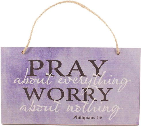 bouti1583 Pray About Everything Wooden Sign Decor, 9.5" by 5.75"