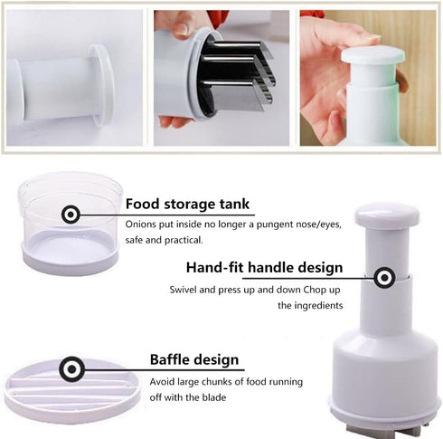 Velarionna Food Chopper Manual Hand, Handheld Vegetable Chopper, Veggie Choppers Dishwasher Safe, Nut Choppers