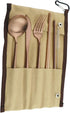 Reusable Travel Utensils, 7 Piece Portable 304 Stainless Steel Set with Pouch, Eco-friendly Camping Silverware