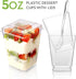 FIFWVGP 100 Pack 5 oz Plastic Dessert Cups With Lids and Spoons, Yogurt Parfait Appetizer Cups for Party, Mini Dessert