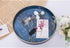 13" MAONAME Round Decorative Tray, Marbling Plastic Tray with Handles, Coffee Table Trays for Ottoman, Kitchen