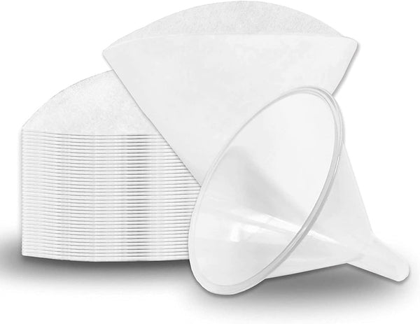 50 Filter Cones and Funnels 4.5" Fryer Oil Filters, Non Woven Filter Cone Grease Filter Cones for Restaurants, Cafes