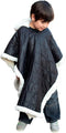 Birdy Boutique Car Seat Poncho for Kids, Reversible Warm Blanket, Safe Over Seat Belts, Black, One Size