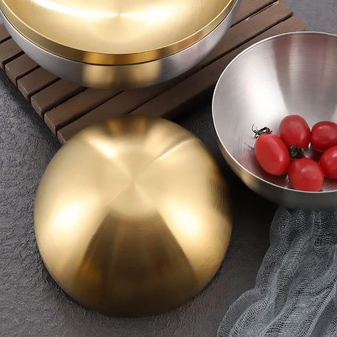 Stainless Steel Mixing Bowls Set of 2, Nesting Salad Bowls for Cooking, Baking, Prepping, Small & Large - 5.9 & 7.9 Inch