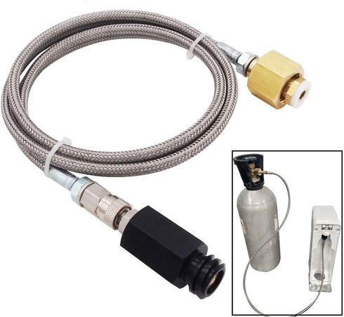 Soda Machine CO2 External Hose Adapter Kit, Stainless Steel with 60-inch Length to CGA320 Tank