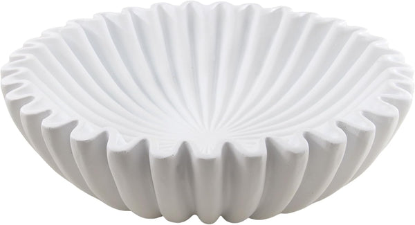 Plukers Large Modern Decorative Ruffle Bowl for Home Decor Fruit Bowl Organic Catch