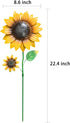 YEAHOME 2 Pack Garden Decor, 22.4“ Sunflower Garden Stakes, Metal Flowers with Shaking Head for Outdoor Decoration