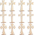 Bright Creations Wooden Crosses for Crafts, 12-Pack, Light Brown Unfinished Wood for Baptism Favors