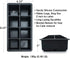Froz Silicone Ice Cube Trays 2 Pack, Makes 8 Big 2 Inch Square Ice Cubes for Whiskey and Cocktails