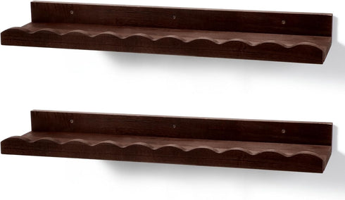Suzile 2 Pcs Scalloped Shelves Wall Floating Shelves Set for Room, Bathroom,