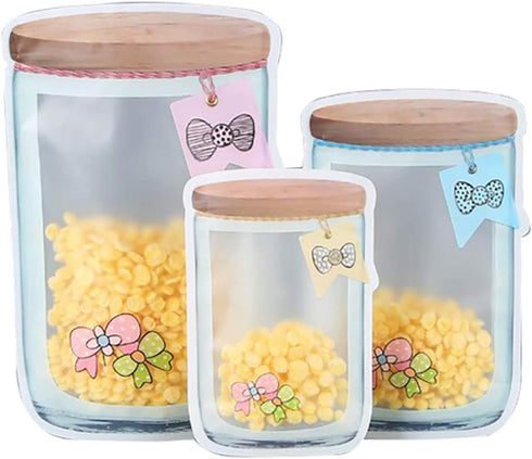 Enkrio 20 Large Reusable Mason Jar Zipper Bags, Airtight Seal Saver for Seeds, Candy, Biscuits, Spices (20Pcs)