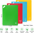 Kitchen Plastic Cutting Board Set - Extra Thick Flexible Cutting Mat for Cooking, Non-Slip Chopping Board with Colored Food Icons & Easy-Grip Handles, Dishwasher Safe, Set of 4
