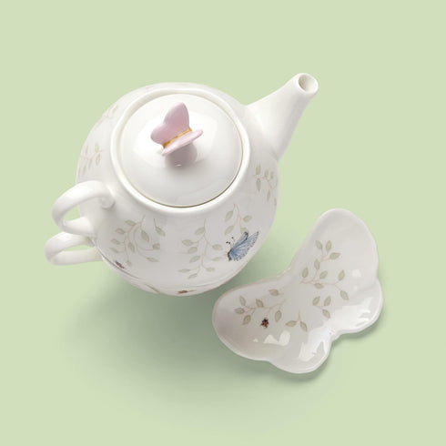 6083927 Lenox Butterfly Meadow Teapot with Lid, White