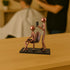 4.25" 4.25" Hairdresser Craft Handmade Figurine L x H Recycled Metal Sculpture & Hand Welded Bronze Finish Art Gift