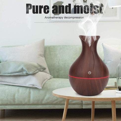 High Capacity Cool Mist Humidifier, for Bedroom, Baby Room, Living Room (Dark Wooden Grain)