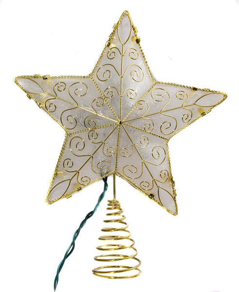 Kurt Adler UL1881 Gold Reflector Star Treetop, 10 Light, 8.5-Inch