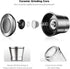 Premium Salt and Pepper Grinder Set with Stand - Stainless Steel Manual Spice Adjustable Coarseness (Pack of 2)