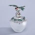 YU FENG 40ml Fancy Empty Crystal Perfume Bottle, Green Dragonfly Stopper, Refillable Glass Container