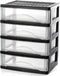 BYCY 4-Drawer Clear Stacking Desktop Organizer for Office Supplies, Stackable Plastic Storage Bins for Small Business &