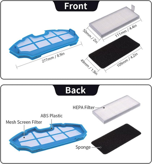 neutop Replacement Parts for Ecovacs Deebot N79S, Includes 1 Roller Brush and 12 Filter Sets