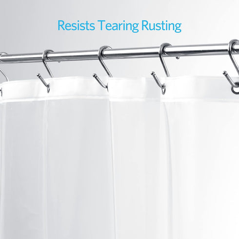 Clear Shower Curtain Liner by EHZNZIE, 72x72 Inches, Lightweight PEVA, Waterproof with 12 Rust Proof Grommets