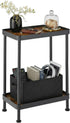 Small Narrow Side Table, 2 Tier End Table with Storage Shelf, Sofa