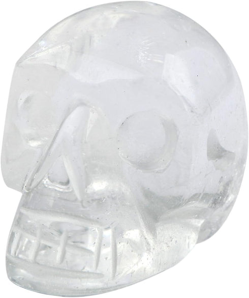 mookaitedecor 1 Inch Rock Quartz Crystal Skull Sculpture, Set of 5, Hand Carved Gemstone