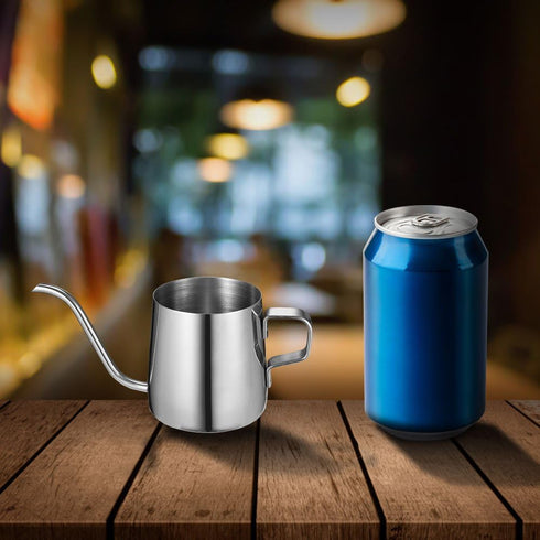 Long Narrow Spout Coffee Pot (8.7 Oz) Small Fine Stainless Pour Over Drip Coffee Pot Gooseneck Tea Kettle (Silver,