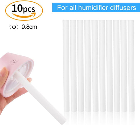 Filter Cotton Sticks | 10 Packs Mini Portable Replacement Wicks for USB Humidifier Diffuser