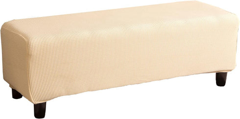 Cornasee Stretch Ottoman Cover Rectangle,Footstool Slipcover Storage Stool Furniture Protector Modern Style