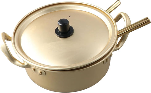 Ramen Pot with Lid, Spoon, and Chopsticks, Fast Heating Korean Cooking Pot