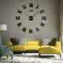 Timelike 3D DIY Wall Clock, 1M Modern Frameless Large 3D DIY Wall Clock Kit Decoration for Home Living Room Bedroom