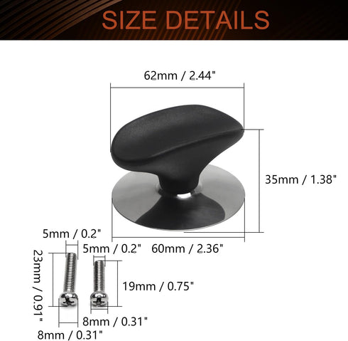 MroMax Universal Pot Lid Cover Knob Handle, Replacement Knob for Kitchen Cookware, Black Leaves, 5Pcs