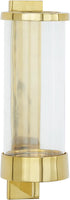 79 5" 7" 16", Deco Aluminum Metal Single Candle Wall Sconce, x x Gold