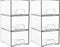 Yieach 4.4" Tall Small Clear Acrylic Stackable Storage Drawers for Vanity,Under Sink,Bathroom Closet,Medicine