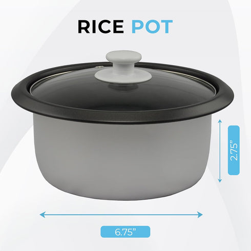 6-Cup Courant Rice Cooker (Cooked), Removable Non-Stick Bowl, One Touch Rice Cooker, Red