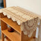 ABREEZE Handmade Oval Tablecloth,1 pc,Cotton Lace-Edge Beige Doily for Mirrors, Dining Table,