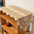 ABREEZE Handmade Oval Tablecloth,1 pc,Cotton Lace-Edge Beige Doily for Mirrors, Dining Table,