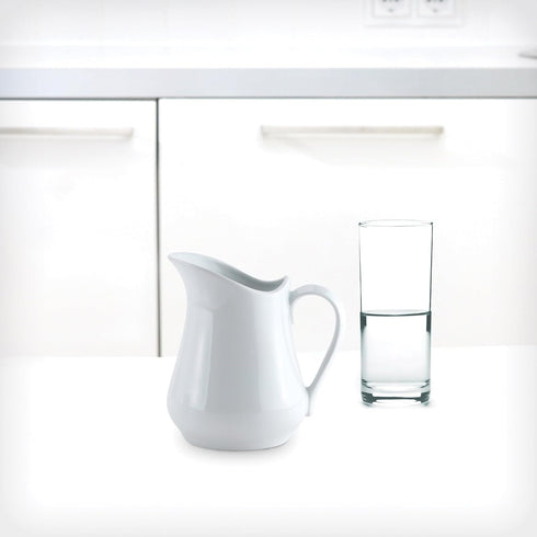 HIC Kitchen Creamer Pitcher with Handle, Fine Porcelain, 16-Ounce