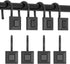 GILLAS Set of 12 Decorative Shower Curtain Hooks - Rust Resistant Square Rings for Bathroom, Black