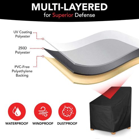 31L 34W 37H armless 31 inches 34 inches 37 inches UV-Proof Waterproof Furniture Patio Cover x x Breathable dust Proof